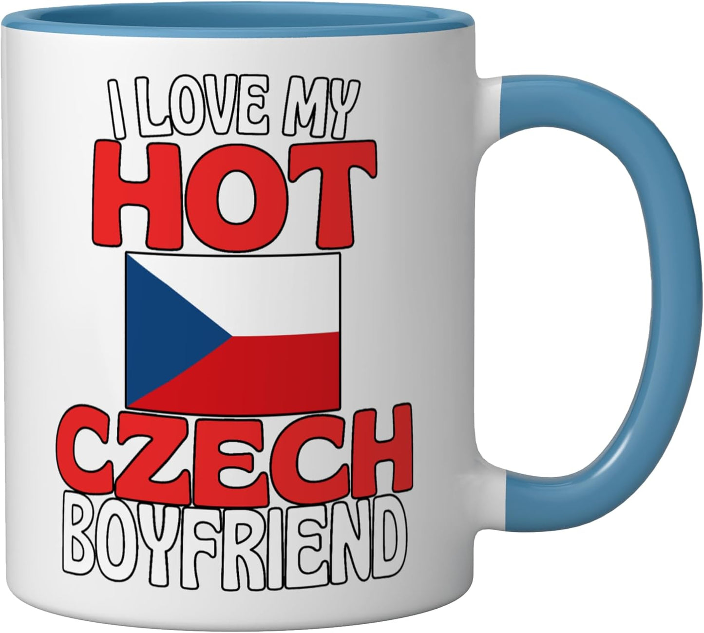 Taza Cerámica para Pareja República Checa Azul/Blanco