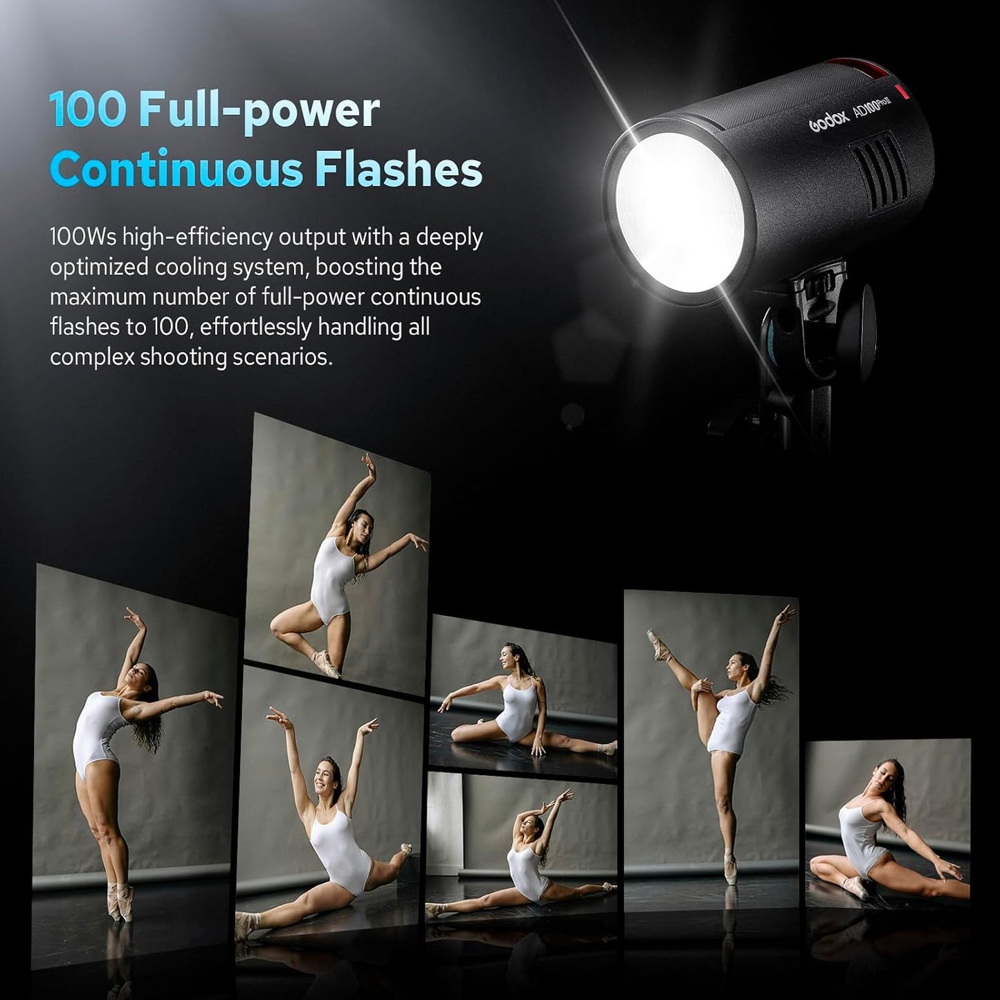 Flash estroboscópico AD100 Pro II 100Ws 2.4G TTL HSS