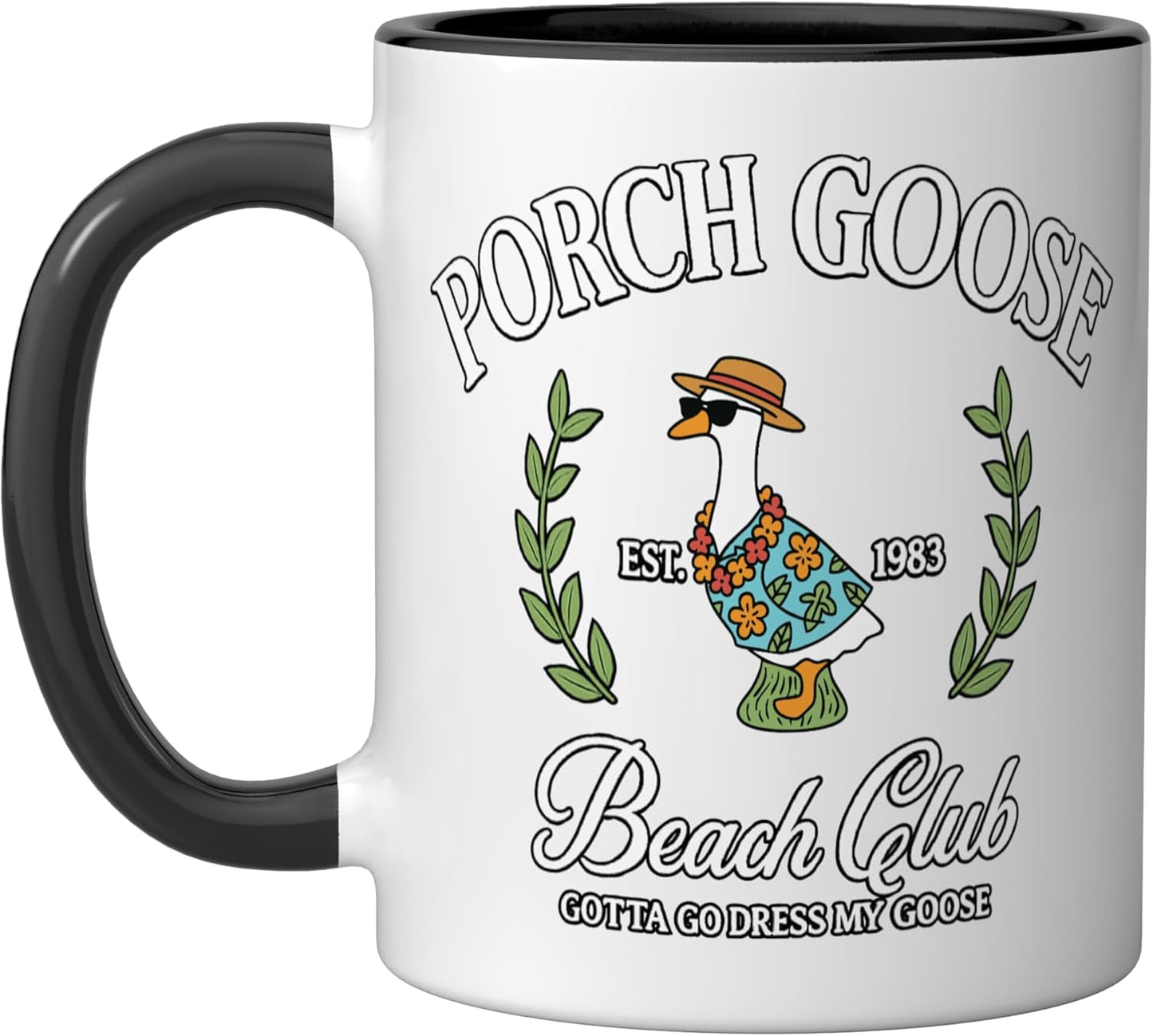 Taza Cerámica Cute Goose Lovers Negro/Blanco