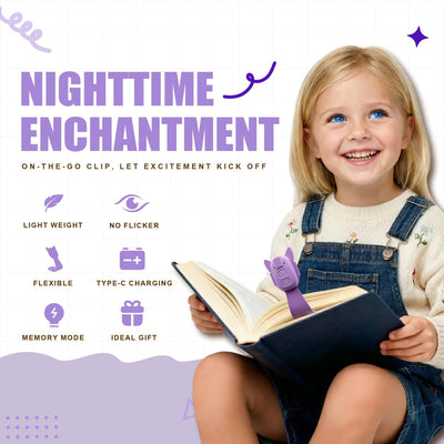 Luz LED portátil para niños leer en cama morado