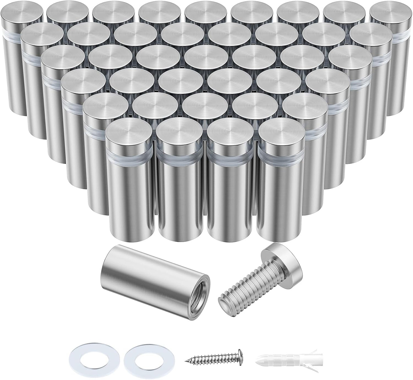 Separadores acero inox 1/2pulg plateado para letreros acrílicos