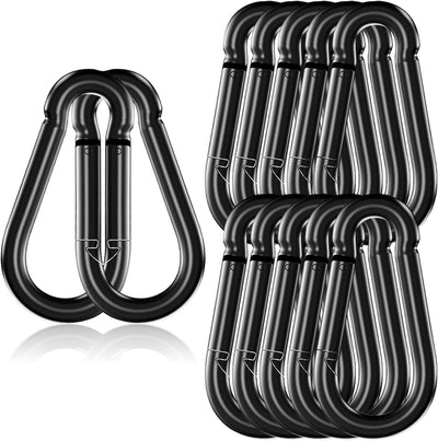 12 Mosquetones M14 Acero Galvanizado Negro 5.5pulg