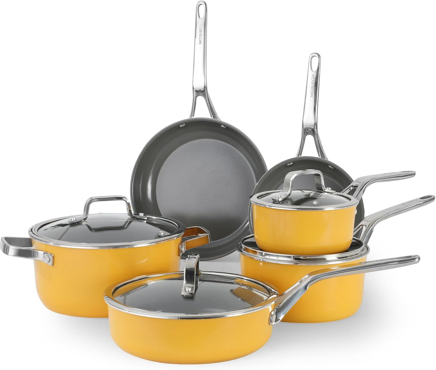 Set 10 Pzas Utensilios Cerámica Antiadherente Con Tapas