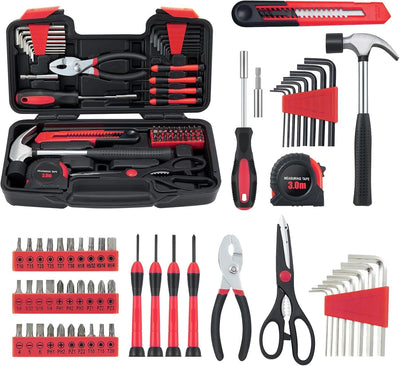 Set 58 herramientas para el hogar con estuche plástico