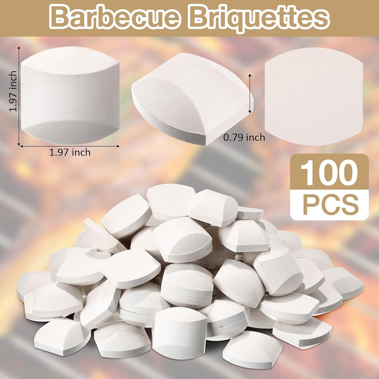 100 Briquetas Cerámica para Parrilla Gas Repuesto