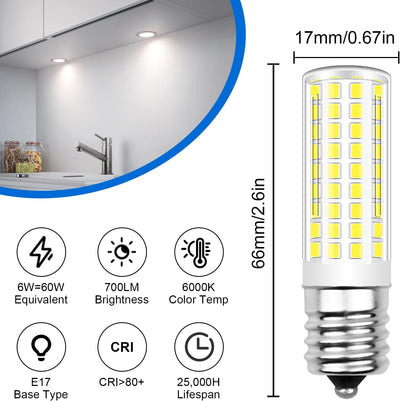 Lámpara E17 LED 6W blanco frío 6000K 700lm pack 4