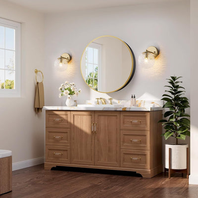 Aplique pared dorado vintage lámpara cristal baño dormitorio sala