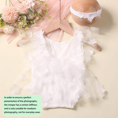 Traje foto recién nacido mameluco encaje diadema
