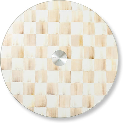 Tabla Servir Giratoria Cristal Marrón y Blanco Moca