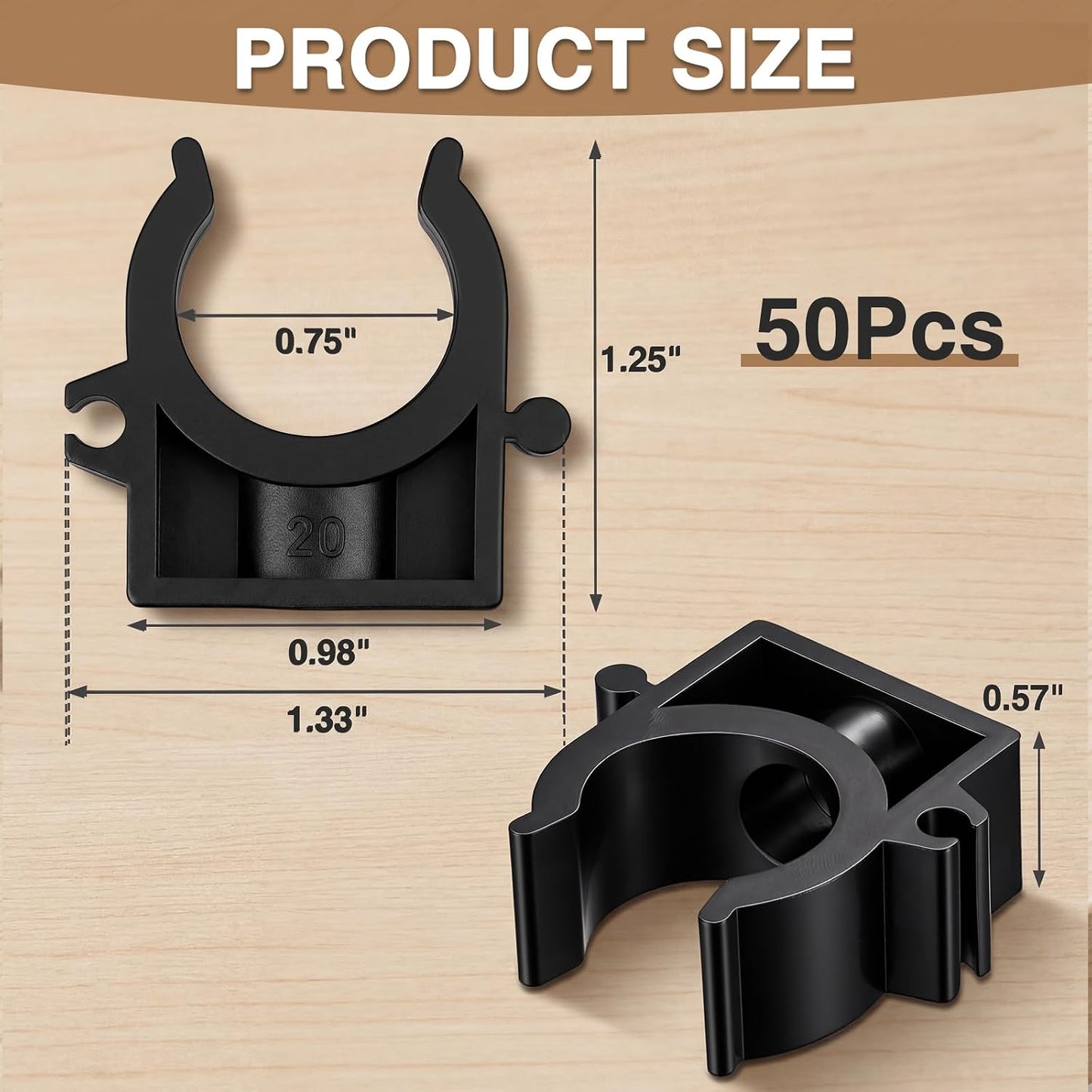 50 Clips Tubo 3/4" para Línea Aire Comprimido