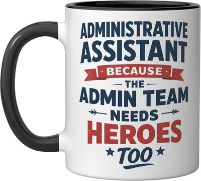 Taza Cerámica Regalo para Administrativos Negro/Blanco