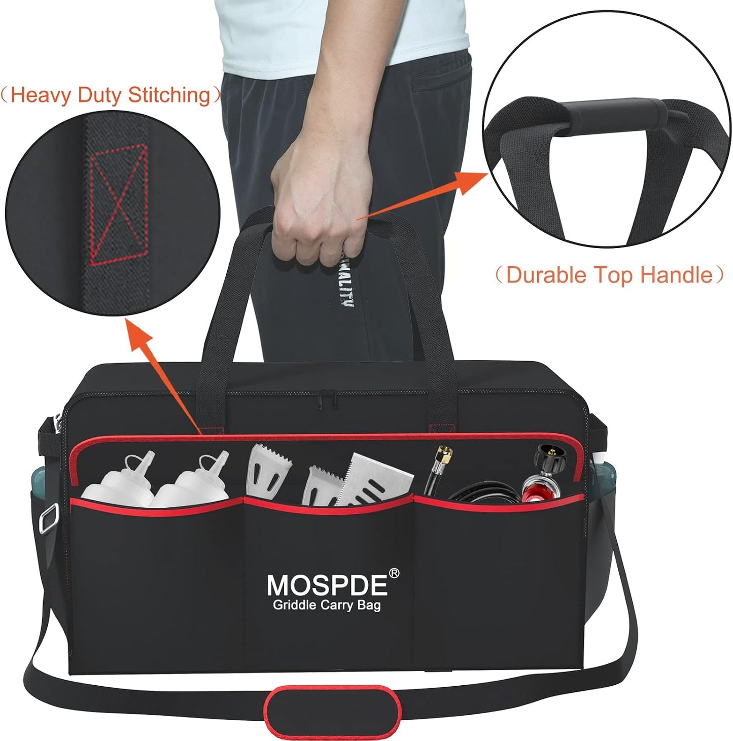 Bolsa transporte parrilla 22pulg 600D con cubierta