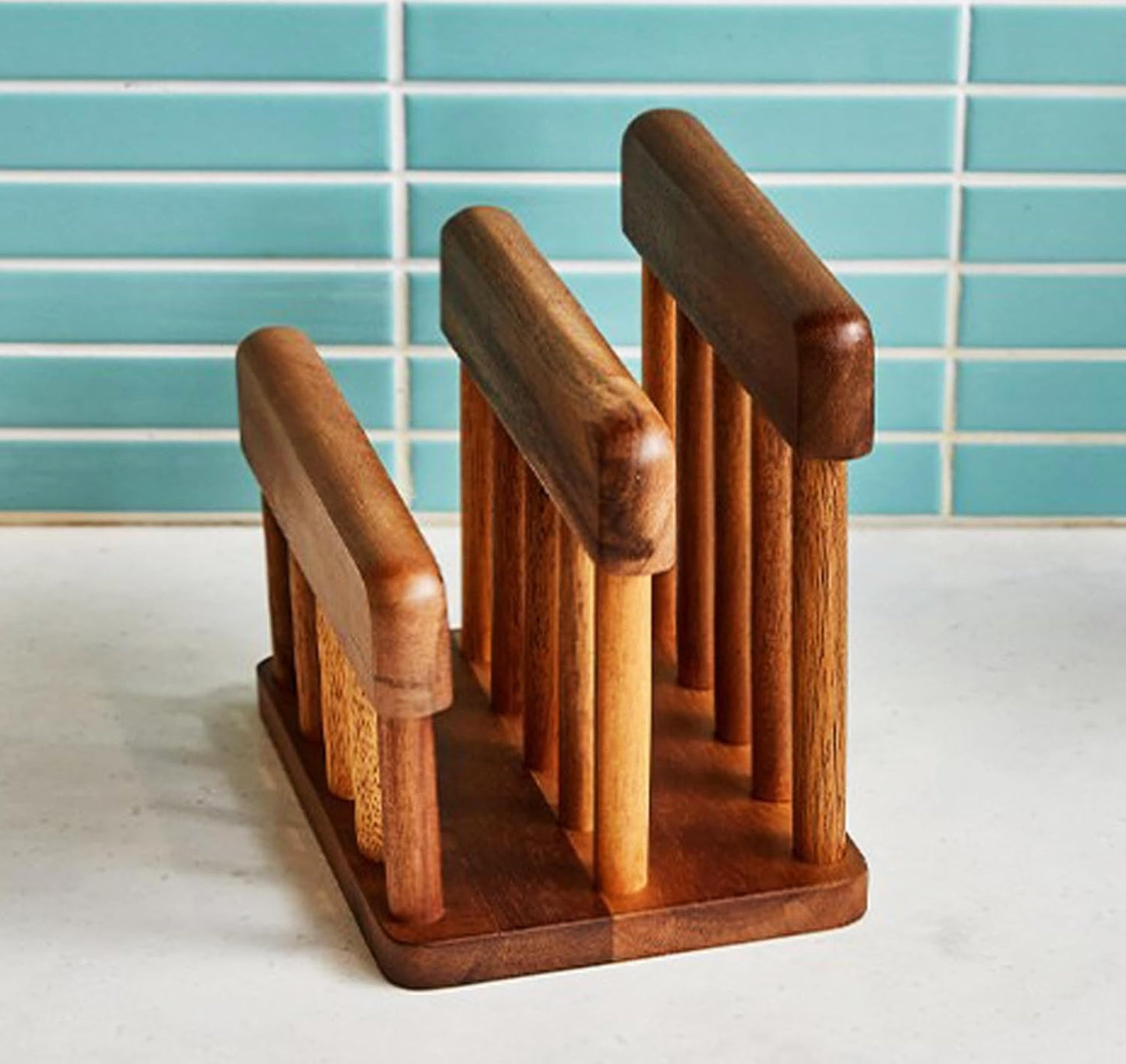 Porta tablas de cortar de madera acacia LENITH con 2 ranuras