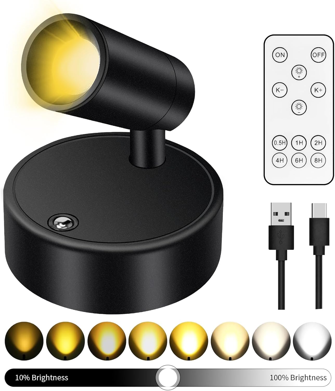 Foco batería interior proyector inalámbrico led control remoto