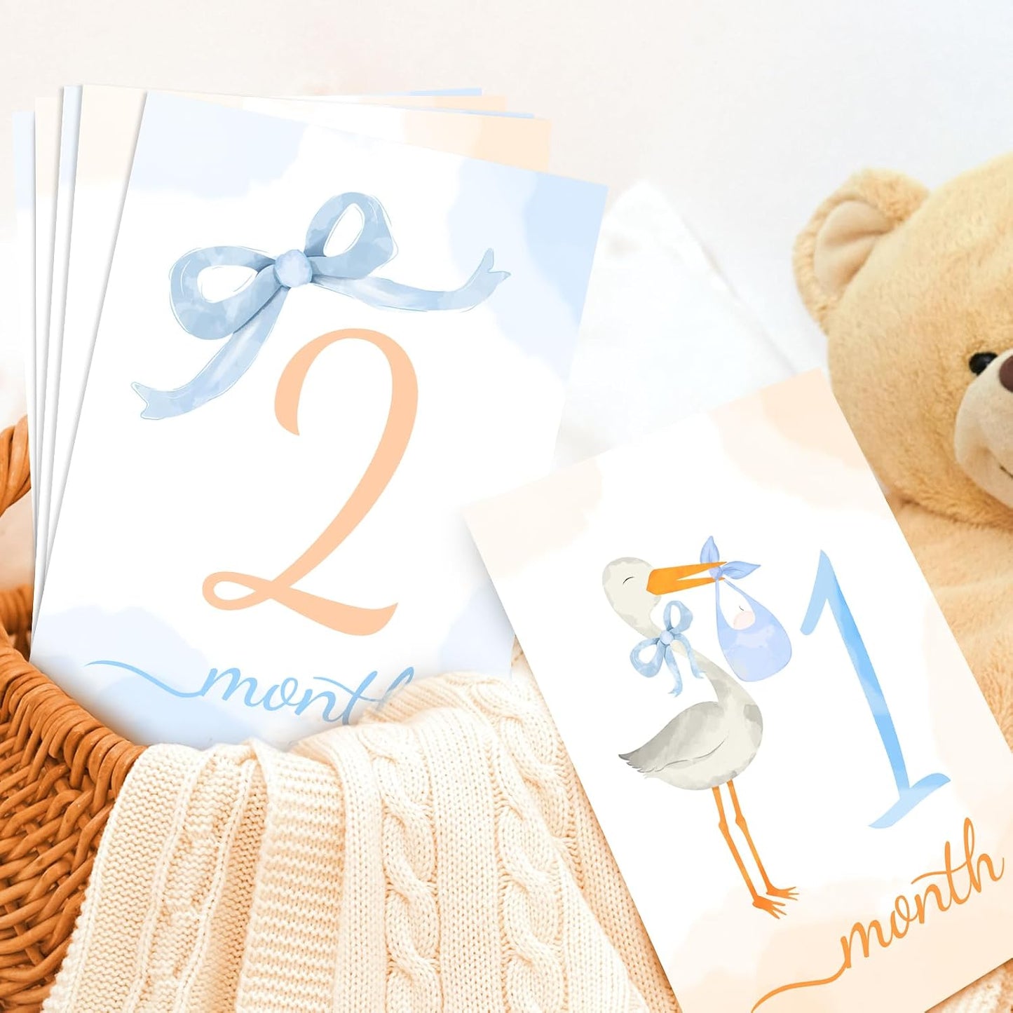 Tarjetas hitos mensuales para bebé regalo recién nacido