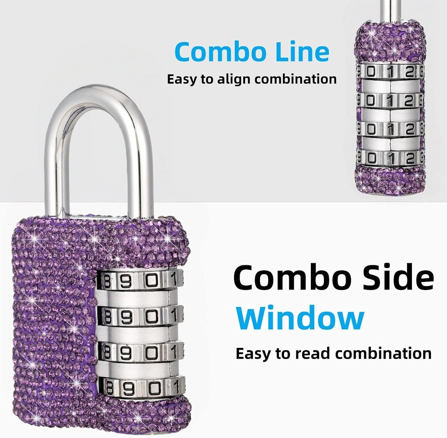 Candado combinación 4 dígitos para casillero cristal gimnasio