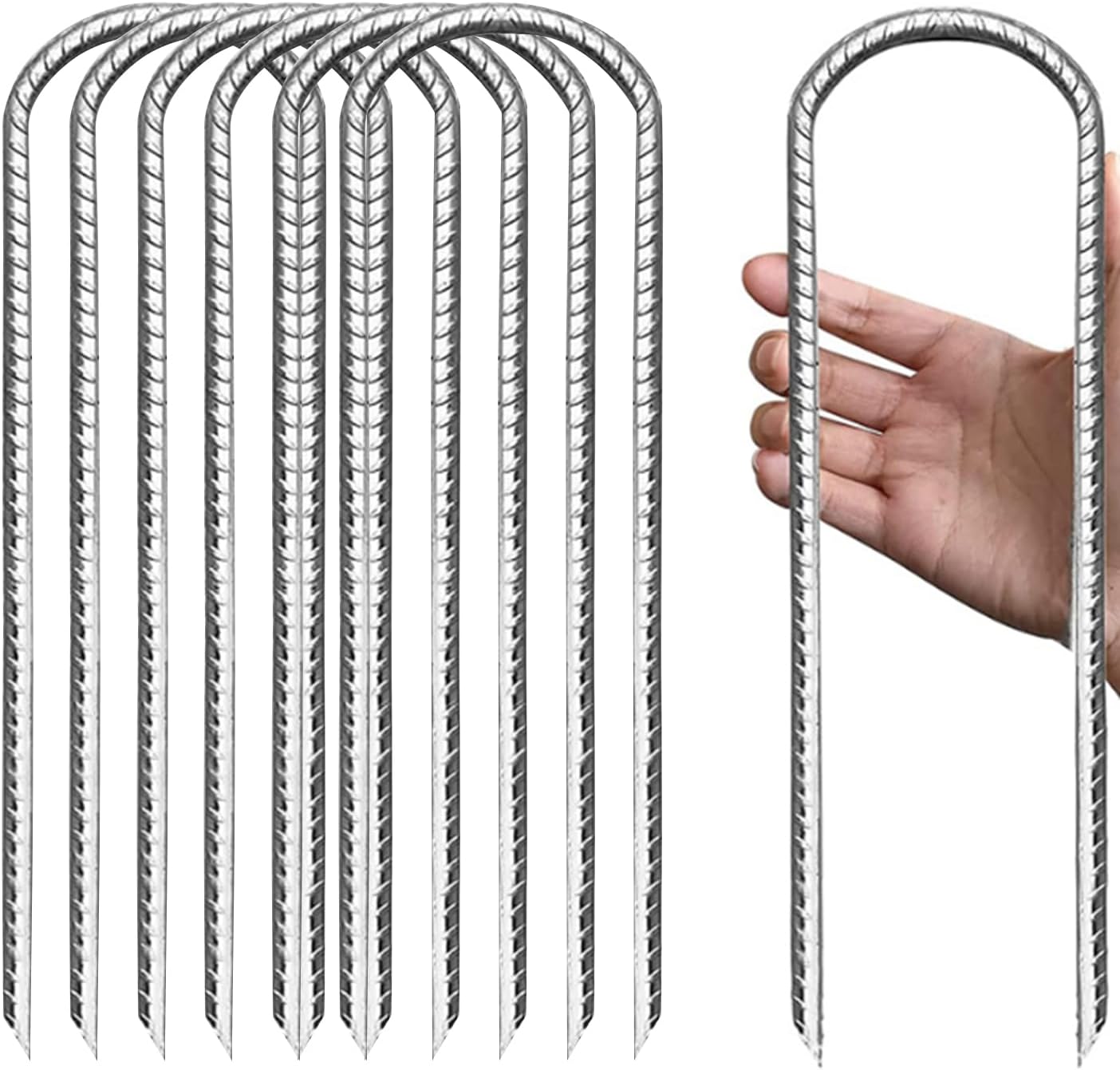 10 Estacas Suelo Trampolín 9.5pulg U Resistentes