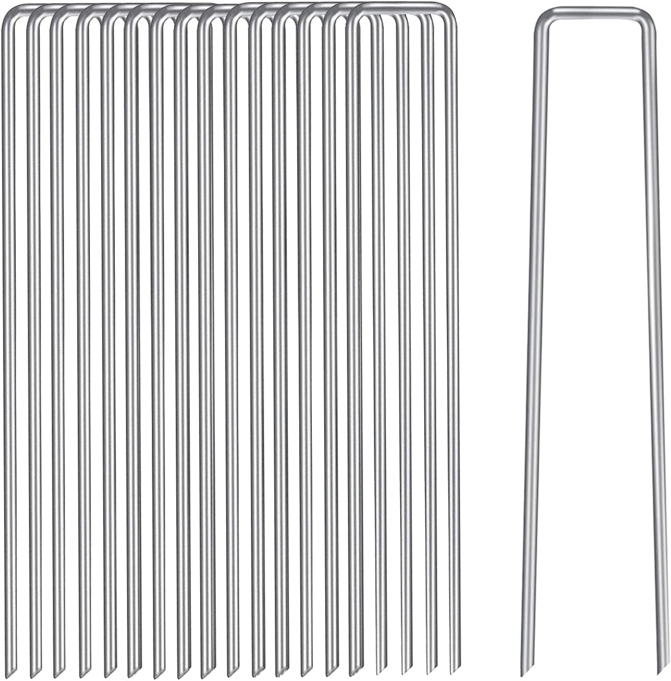 Estacas jardín 6pulg acero galvanizado 16 pack