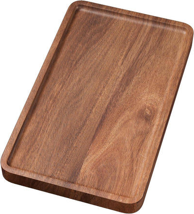 Bandeja acacia decorativa 9.8x5.9pulg para mesa café sala bar