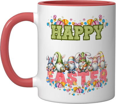 Taza Cerámica Gnomos de Pascua Rojo/Blanco