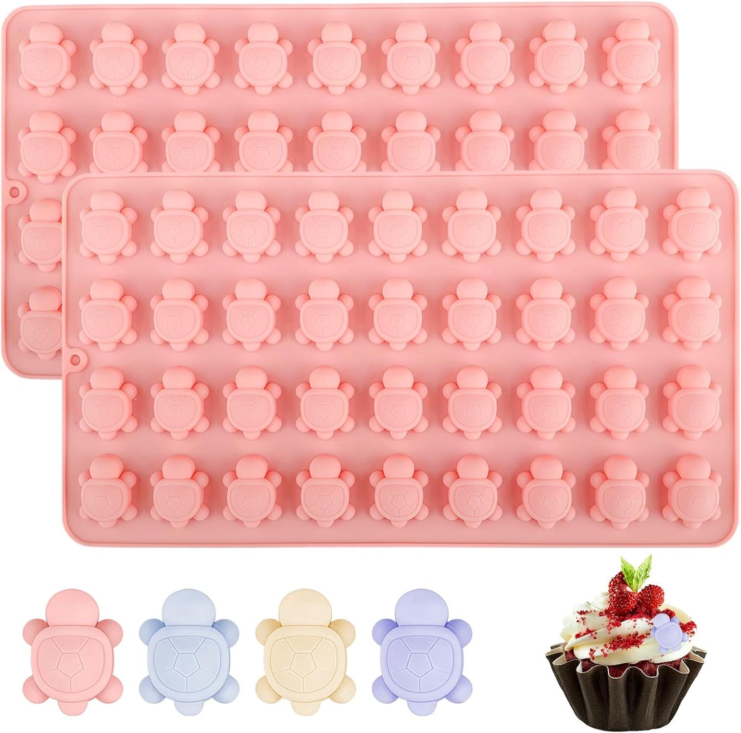 Moldes de tortuga de silicona para gominolas y decoración de postres