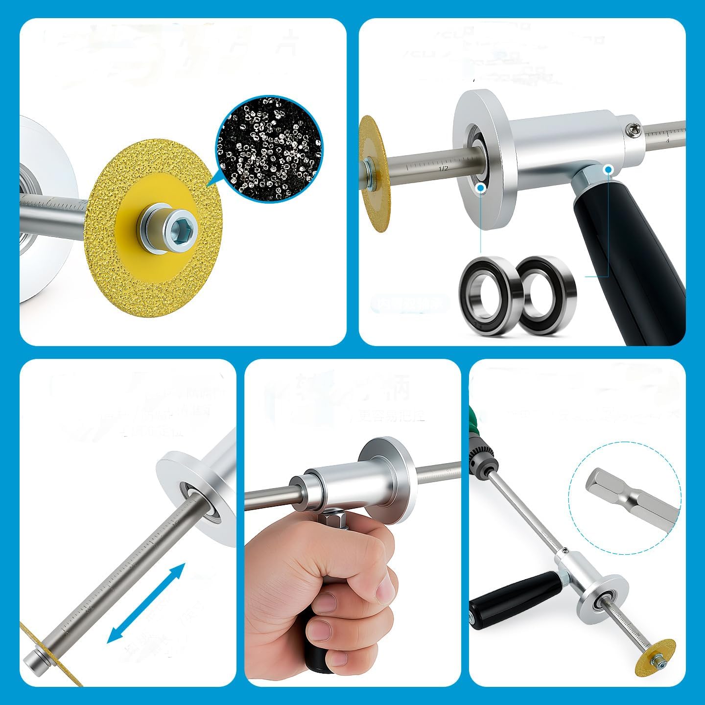 Cortador tubo PVC rueda diamante mango ajustable