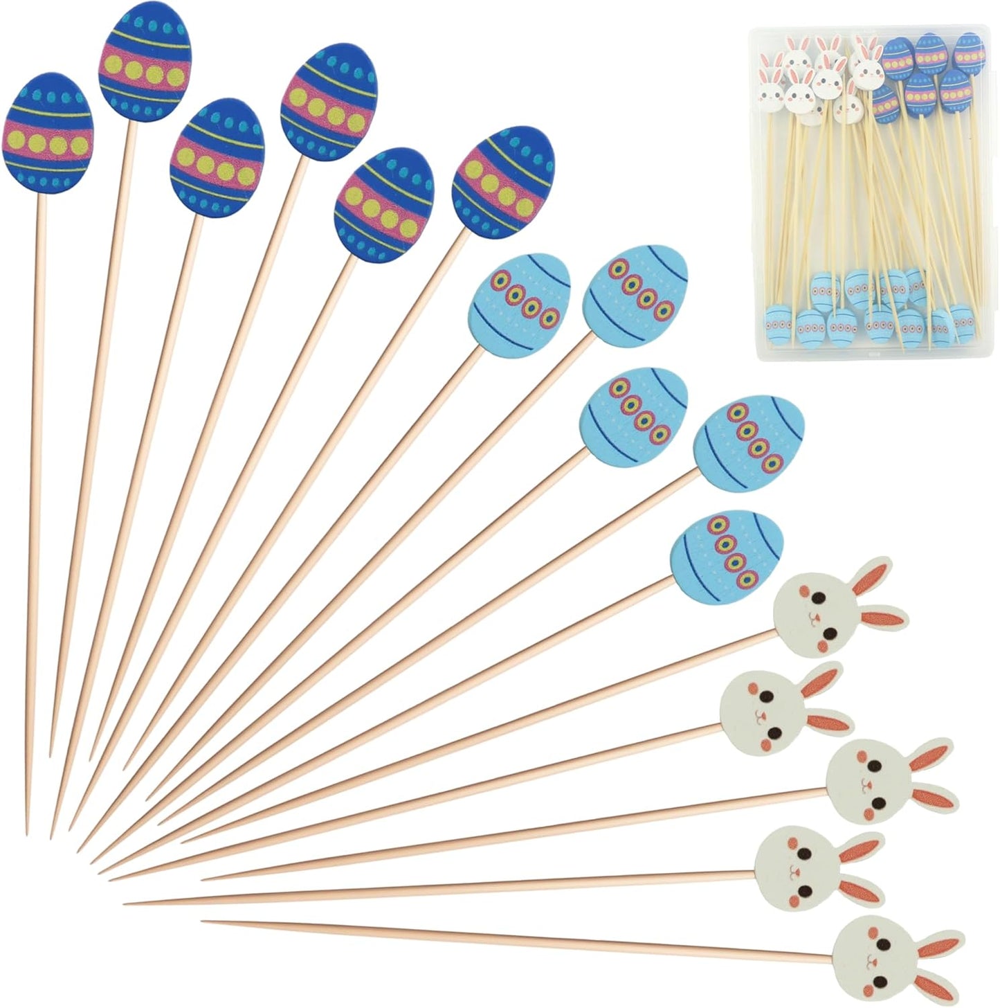 Decoraciones de Pascua 36 piezas palillos de cóctel para interiores y exteriores