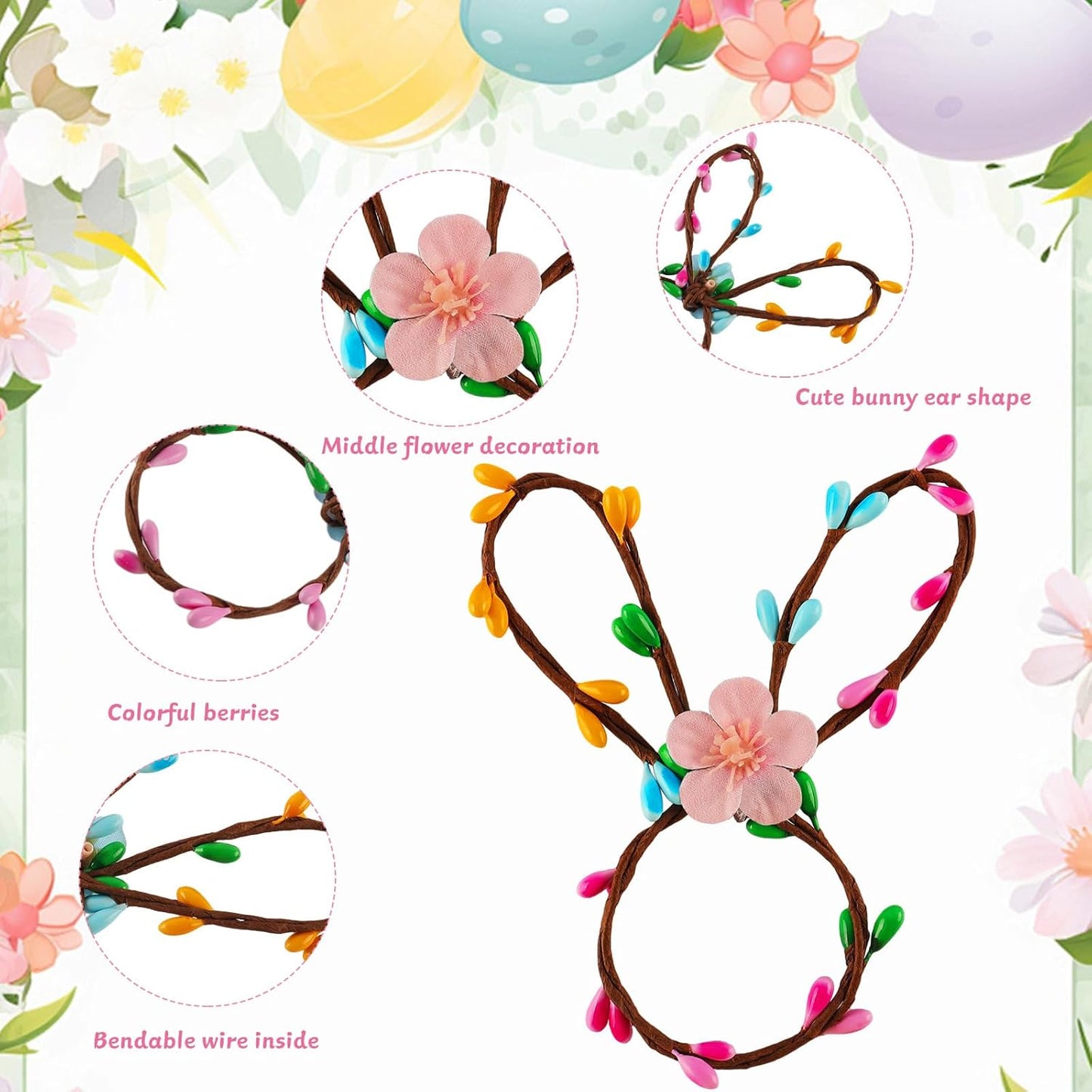 6 Pzas Servilleteros Conejo Pascua con Orejas Flores