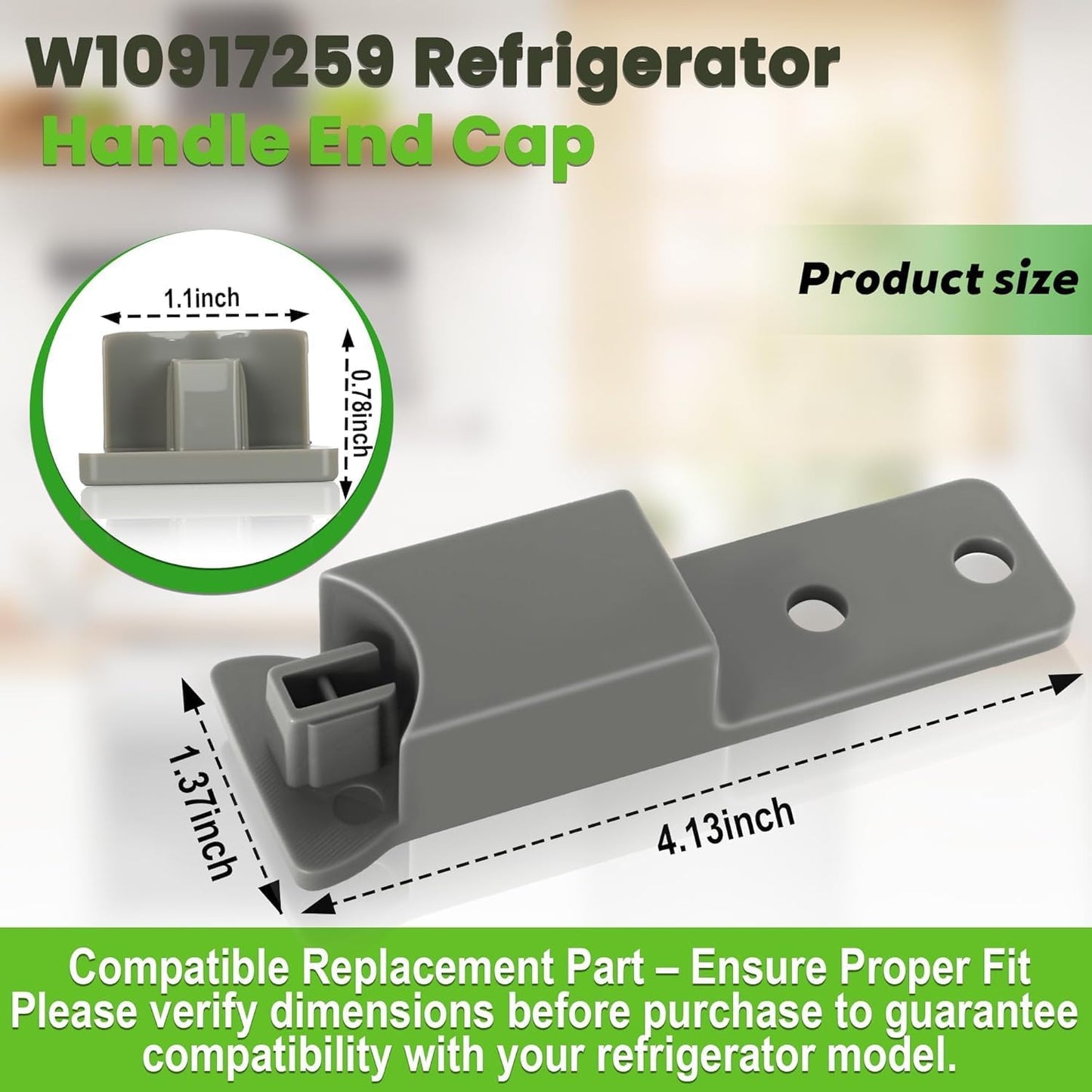 Tapa extremo manija puerta refrigerador 2 Uds comp Whirlpool