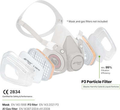 Filtro C-500 P3 para máscara reutilizable antipolvo