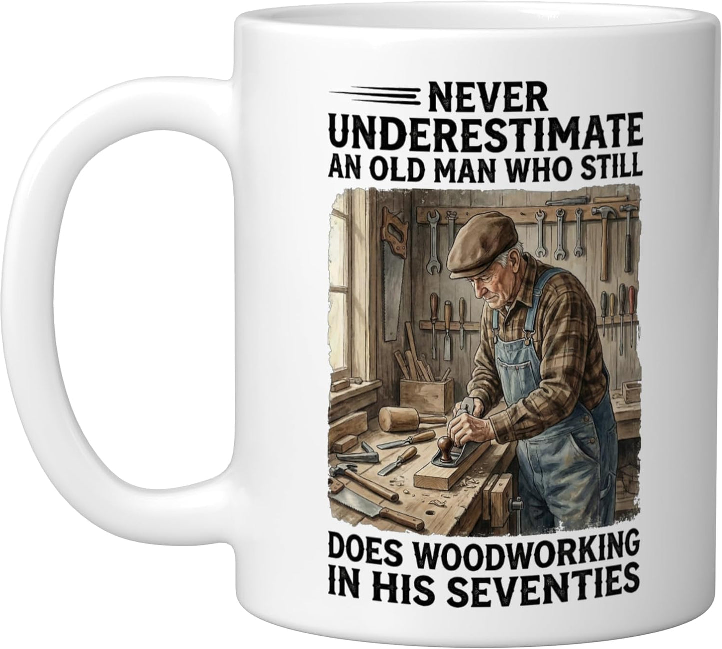 Taza de cerámica para tallado en madera por ancianos