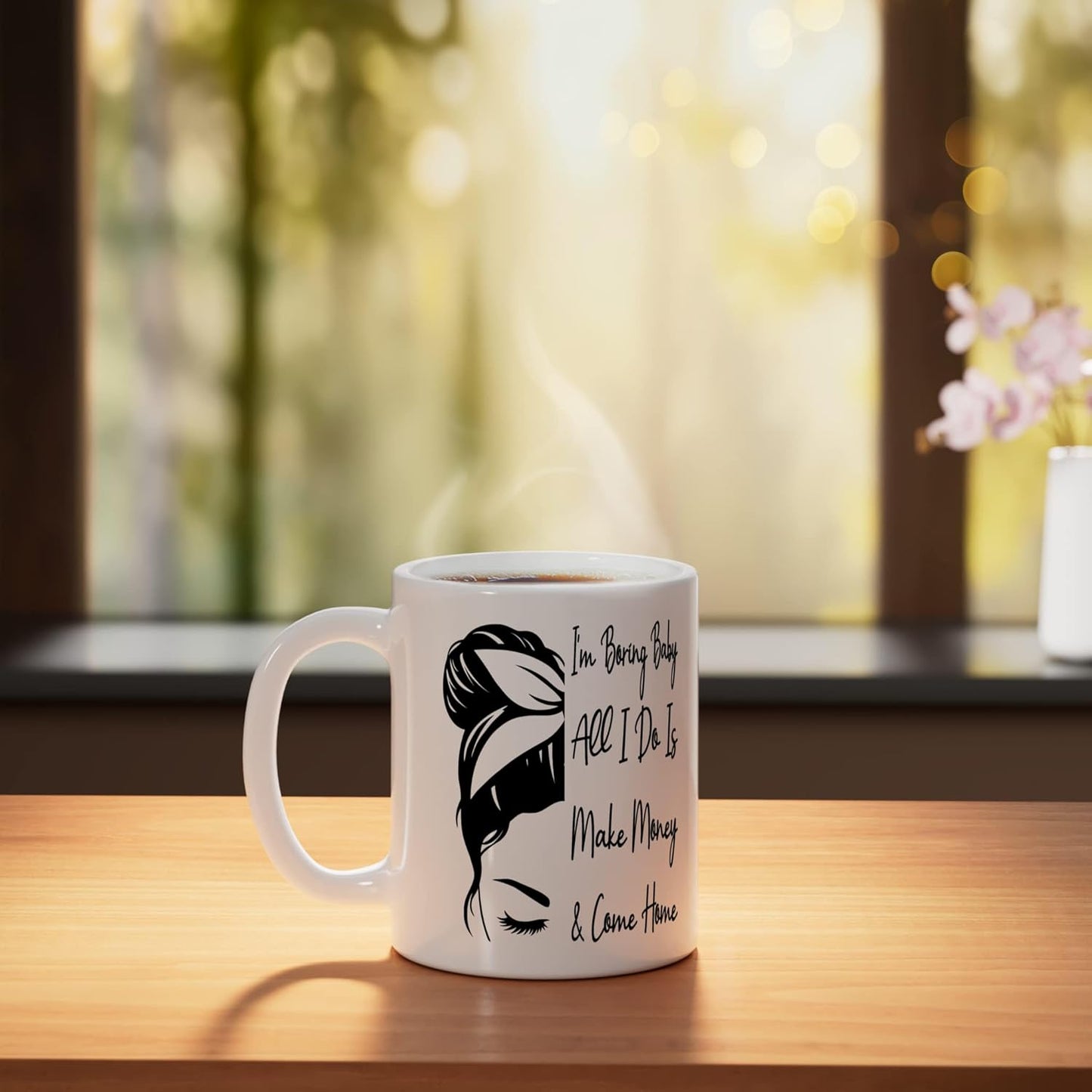 Taza de cerámica para cabello desordenado blanco