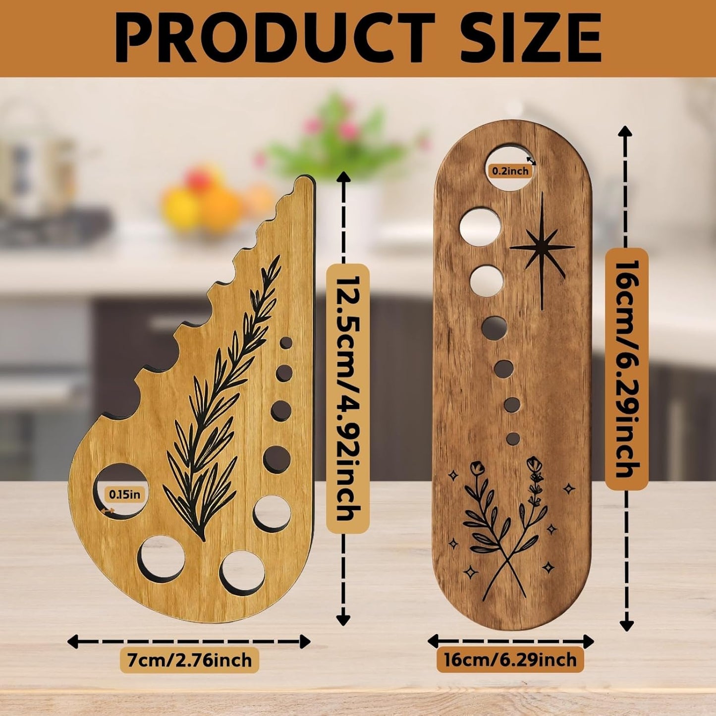 2 Pelacables Madera para Hierbas y Verduras Accesorios Cocina