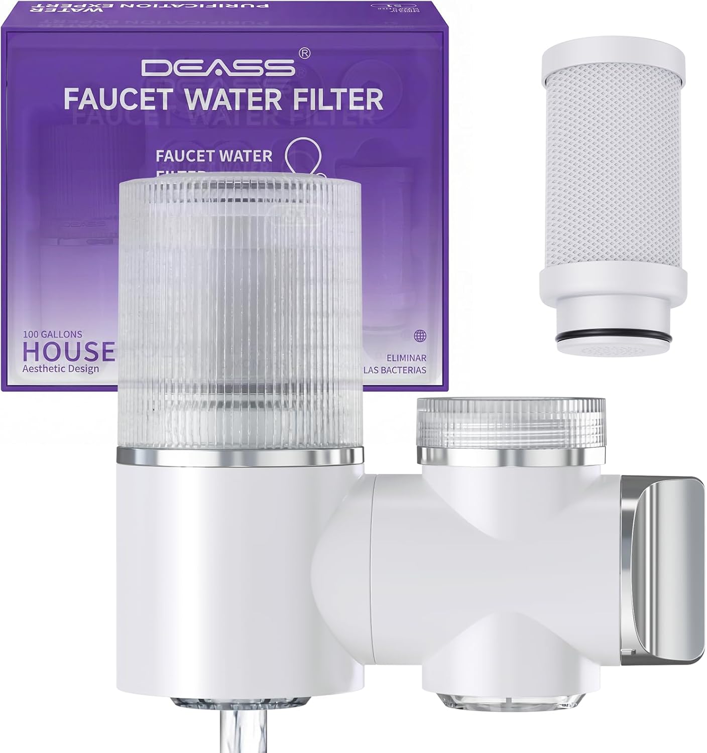 Filtro agua grifo alta capacidad 1.59GPM reduce cloro plomo