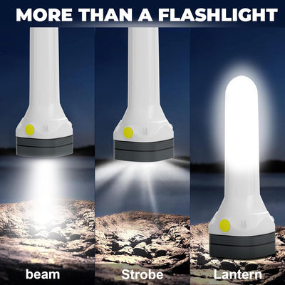 Linterna LED 2en1 recargable con luz estroboscópica camping coche