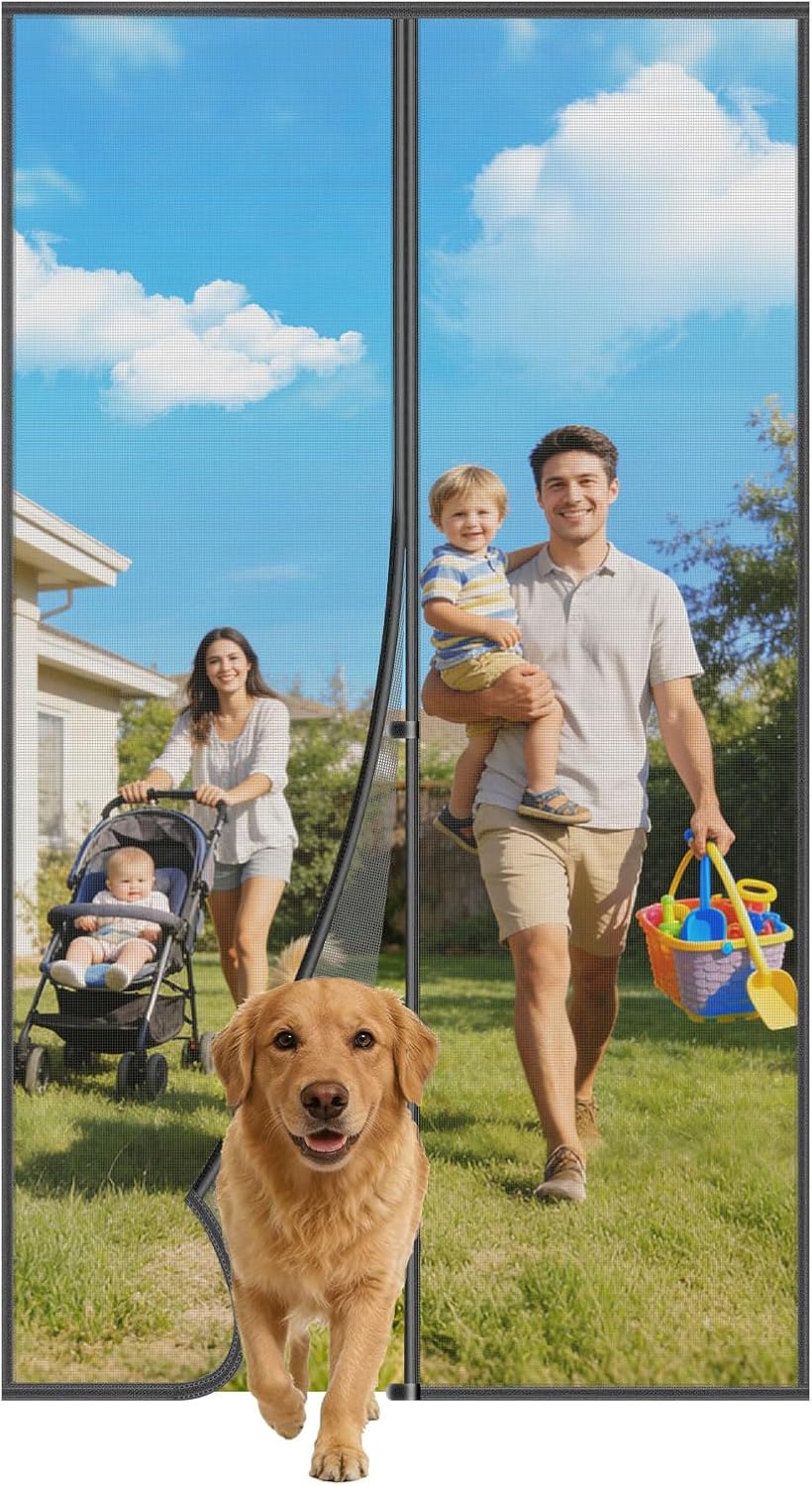 Puerta mosquitera magnética 34x81pulg adaptador US