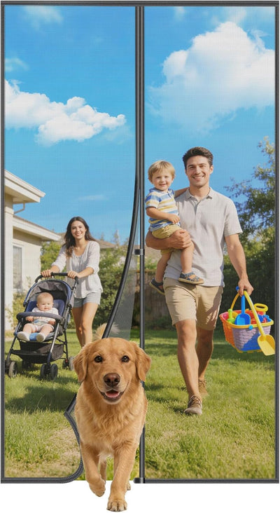 Puerta mosquitera magnética 34x81pulg adaptador US