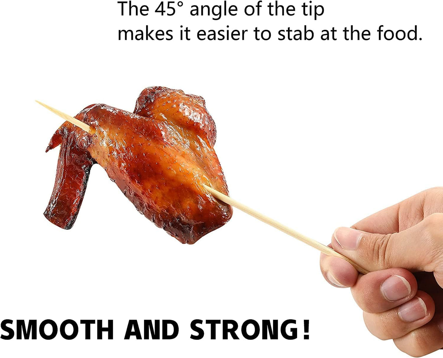 300 Pinchos Bambú 8pulg Brochetas Madera Kabob Barbacoa