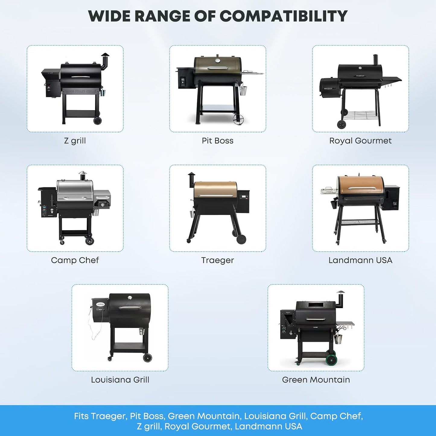 Cubo grasa parrilla y 20 forros Traeger Pit Boss Camp Chef negro