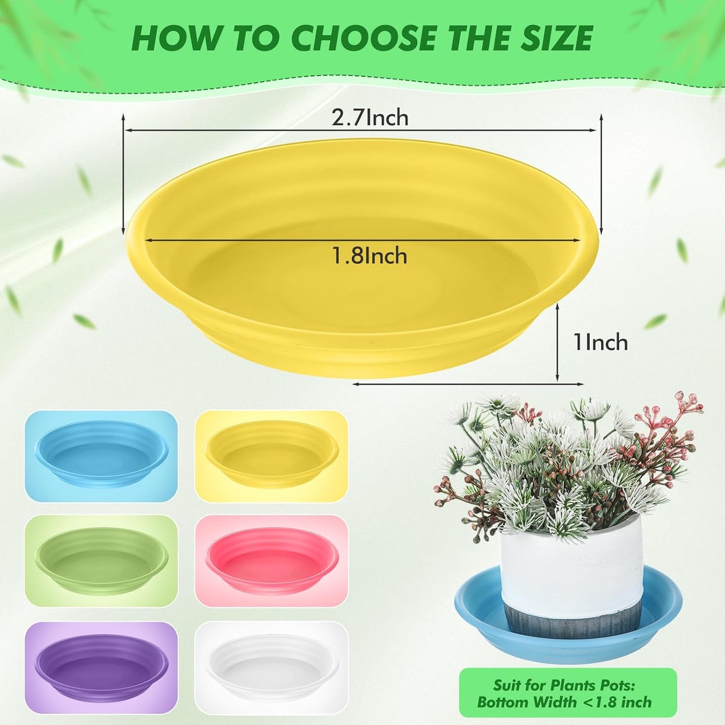 24 Bandejas Plástico 2pulg para Plantas Resistentes al Sol
