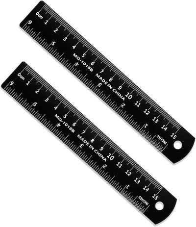 2 Reglas Acero Inox 6pulg Doble Escala Métrica Imperial