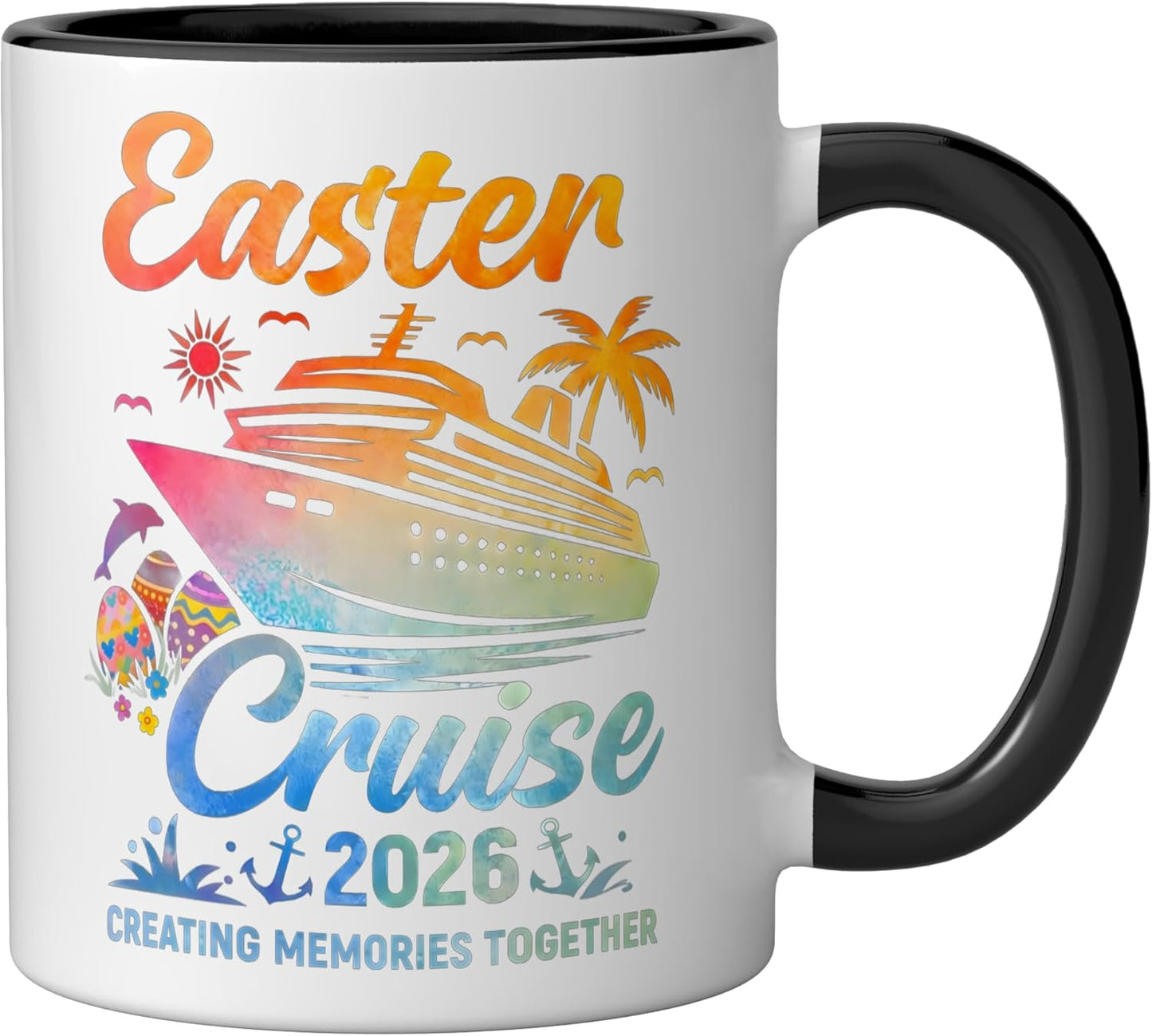 Taza cerámica Easter Cruise 2026 negro/blanco