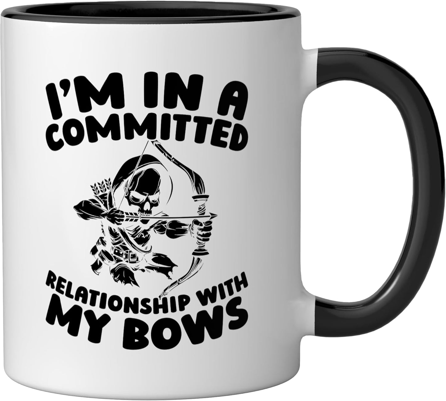 Taza cerámica para arco Archer Hunt Hunter negra/blanca