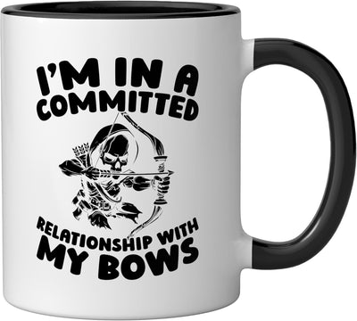 Taza cerámica para arco Archer Hunt Hunter negra/blanca