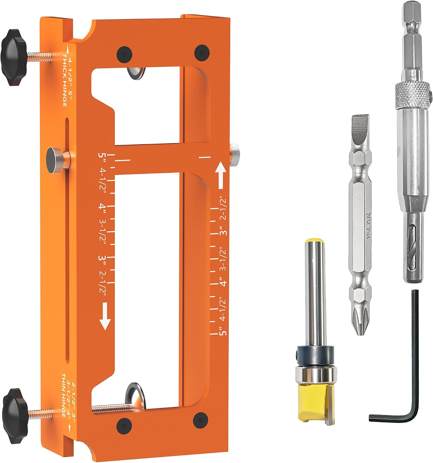Kit plantilla bisagra puerta aluminio 2.5-5pulg
