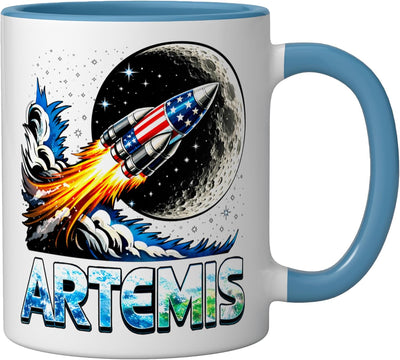 Taza Cerámica Artemis 2 Luna Azul/Blanco