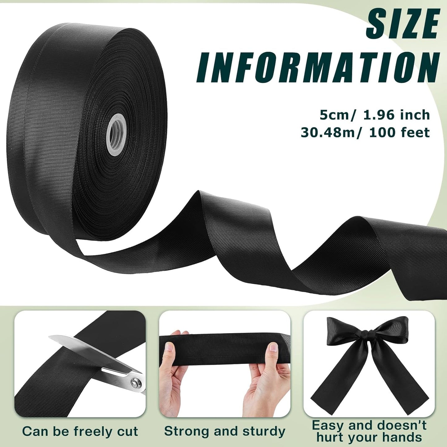 Correa ancha soporte conducto resistente 100pulg x 1.97pulg negro