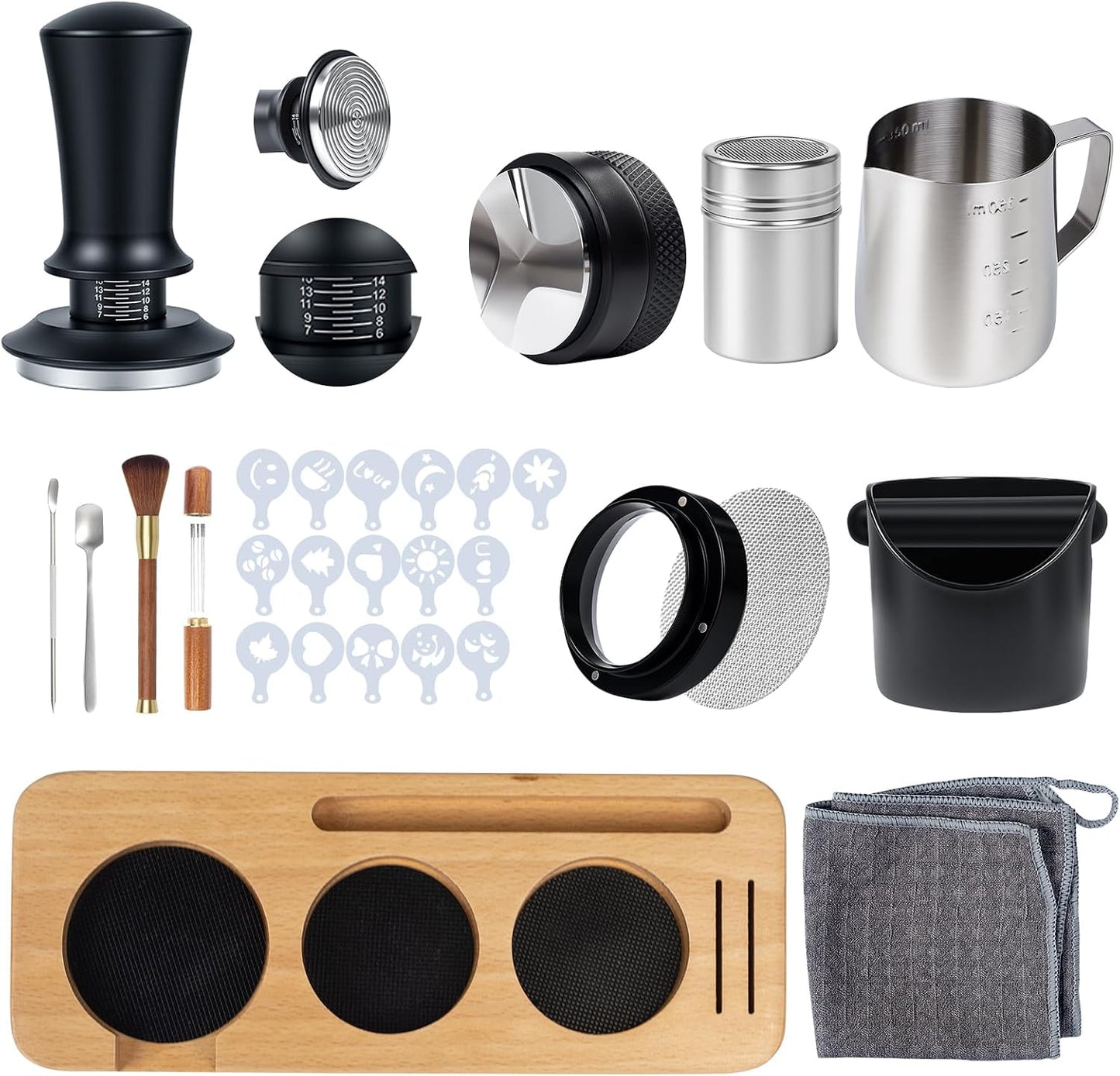 Kit 29 Pzas Accesorios Espresso Estación Madera Distribuidor