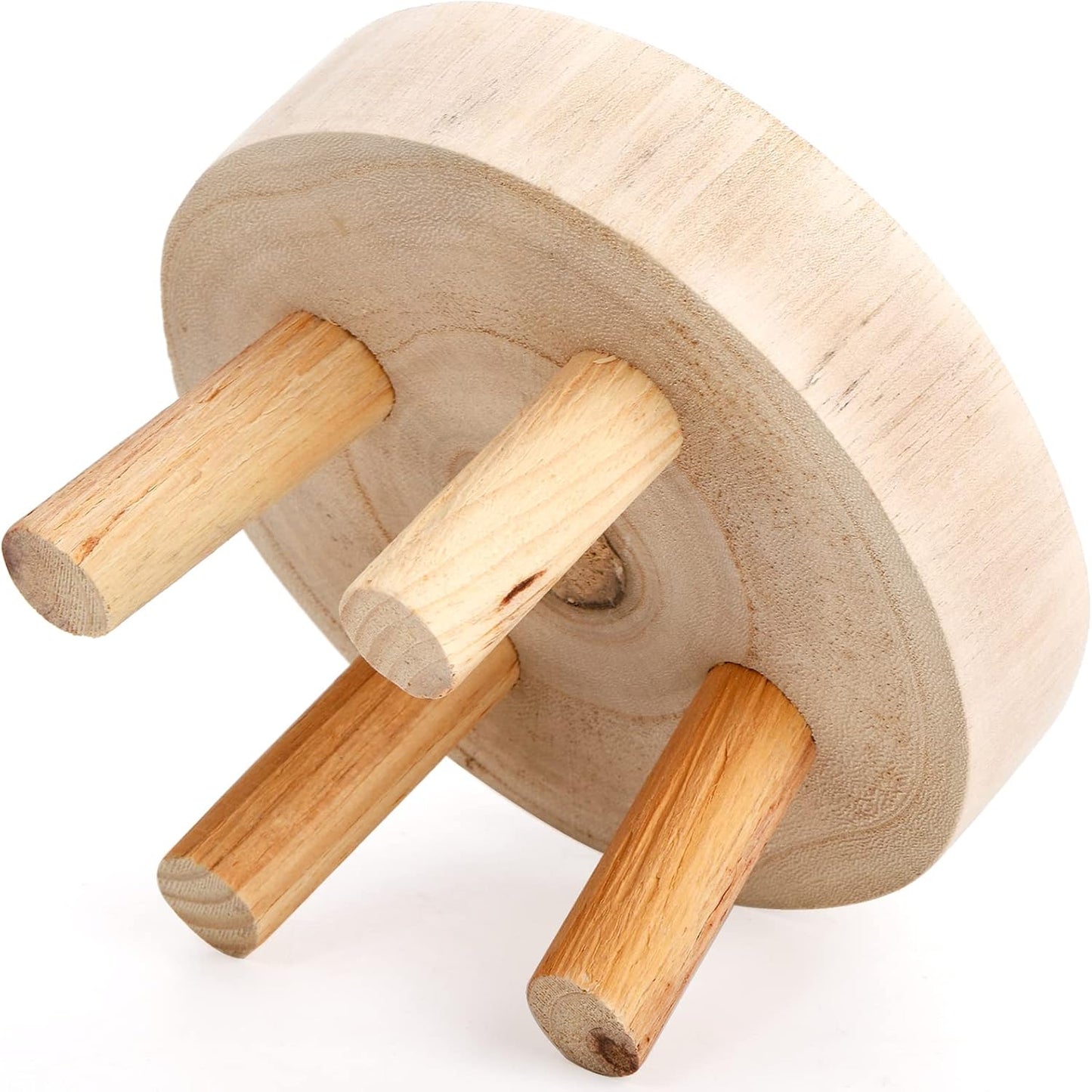 2 Pzas Taburetes Madera Bohemios Soporte Velas Decoración