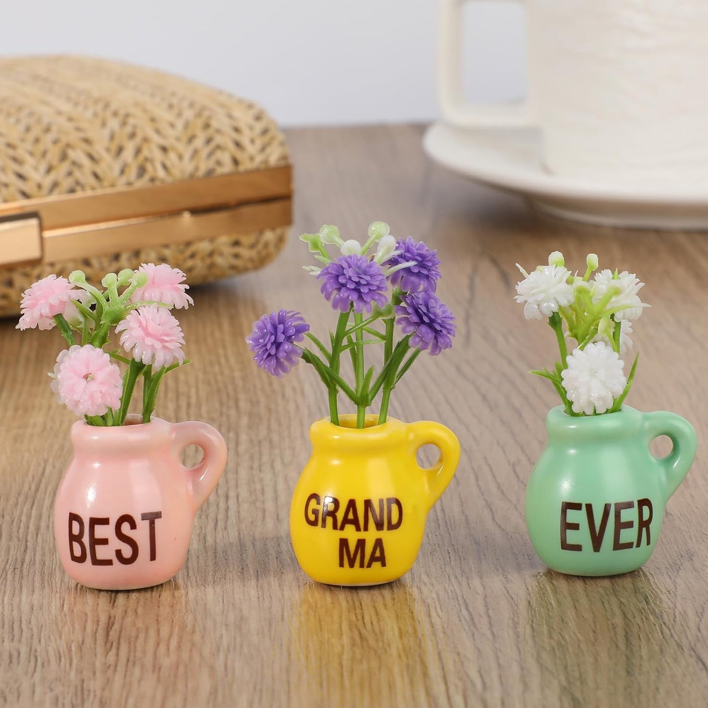 3 imanes cerámica nevera con flores artificiales regalo